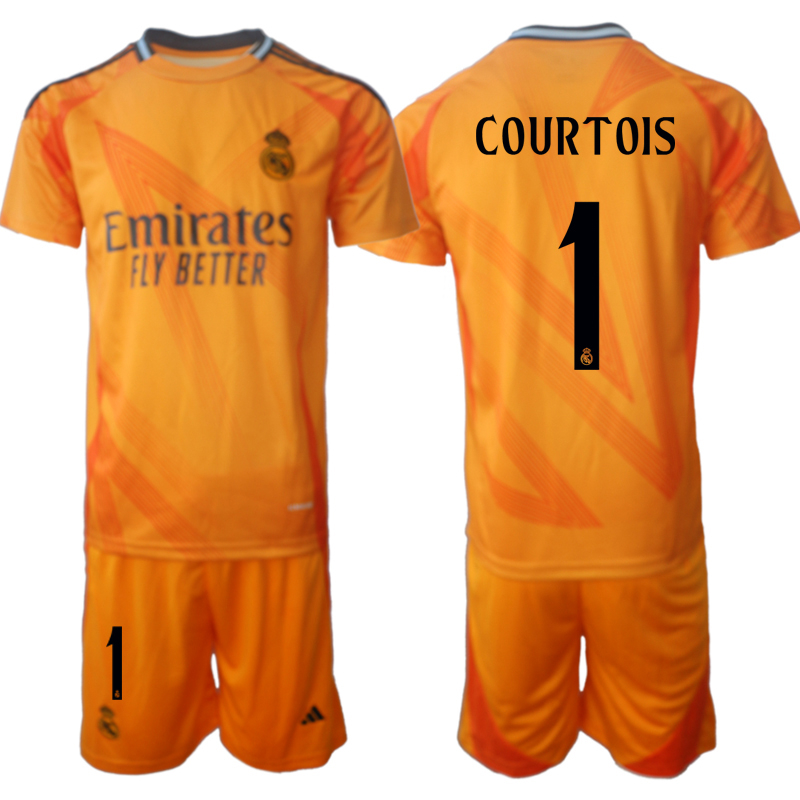 Men 2024-2025 Club Real Madrid away orange #1 Soccer Jersey->customized soccer jersey->Custom Jersey
